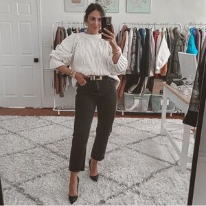 Club Monaco off white chunky cable knit sweater